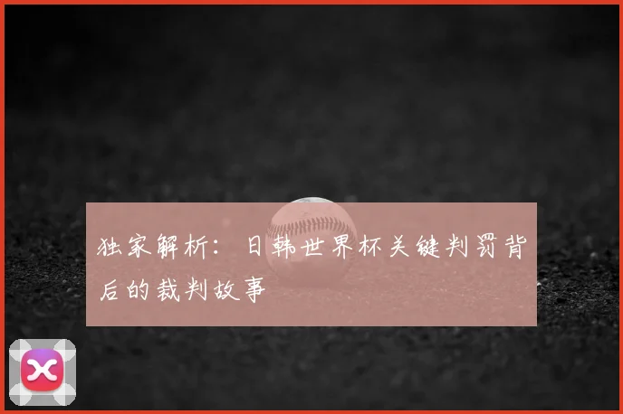 独家解析：日韩世界杯关键判罚背后的裁判故事